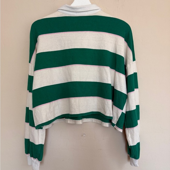 BP Nordstrom Rugby Shirt Long Sleeve Collared Preppy Juniors Large Kelly Green - Picture 5 of 7